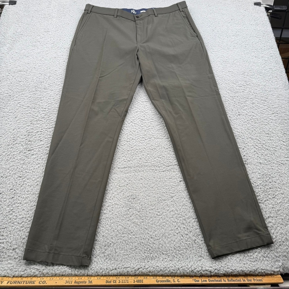 Lauren Ralph Lauren Dress Pants Mens 36x32 Olive Green Good Stretch Chino